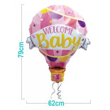 Balon PARTY GO Welcome Baby, 79cm, 1 szt., różowy