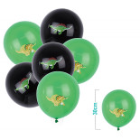 Zestaw balonów PARTY GO Dinozaury, 30cm, 6 szt., zielono-czarny