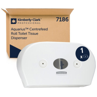 Dozownik podwójny do papieru toaletowego KIMBERLY-CLARK, 7186, centralne odwijanie, biały