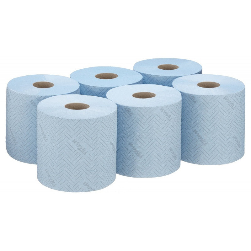 Ręcznik papierowy WYPALL L10 General Clean, centralne odwijanie, 1-warstwowy, 6 rolek x 500 listków, niebieski
