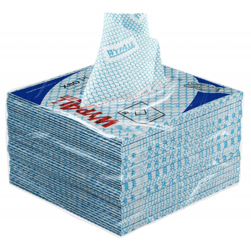 Czyściwo składane WYPALL X80 Plus Critical Clean, włókninowe, 35,5x33,5cm, 30 szt., niebieskie