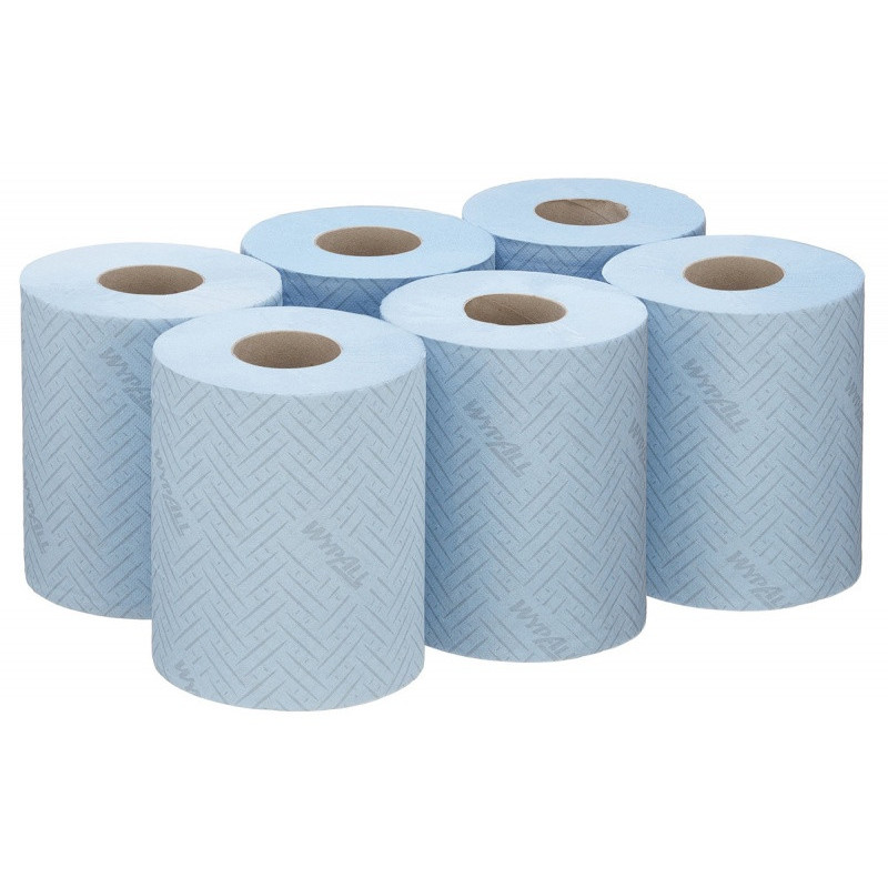 Ręcznik papierowy WYPALL L10 General Clean, centralne odwijanie, 1-warstwowy, 6 rolek x 280 listków, niebieski