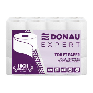 Papier toaletowy celulozowy DONAU EXPERT, 2-warstwowy, 185 listków, 24szt., biały