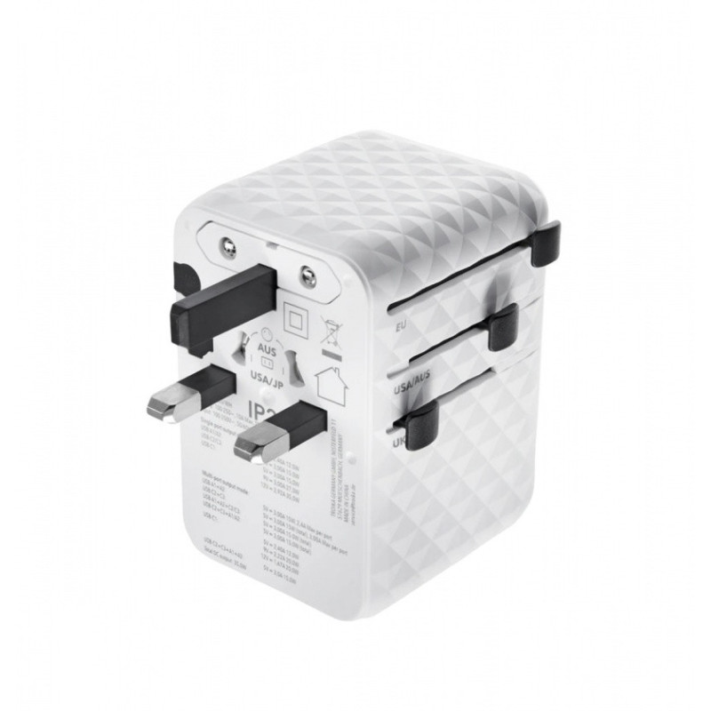 Adapter do ładowania TROIKA Worldwide Pull 35, biały