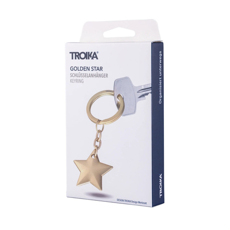 Brelok TROIKA Golden Star, chromowany, złoty