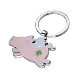Brelok TROIKA Lucky Pig, emaliowany metal, różowy