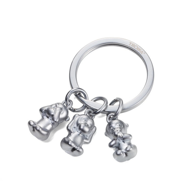 Brelok TROIKA Three Monkeys, 3 charmsy, metal, srebrny
