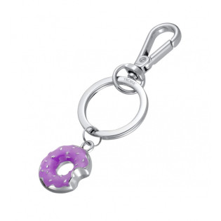 Brelok TROIKA Tiny Donut, metal, fioletowy