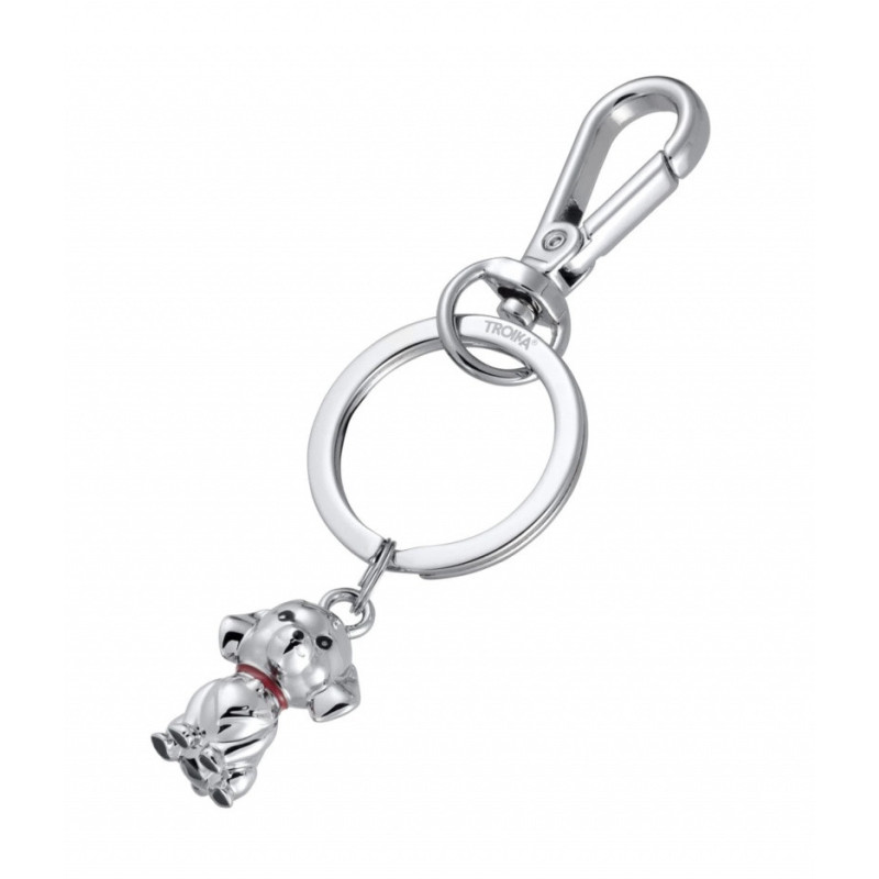 Brelok TROIKA Tiny Puppy, metal, srebrny