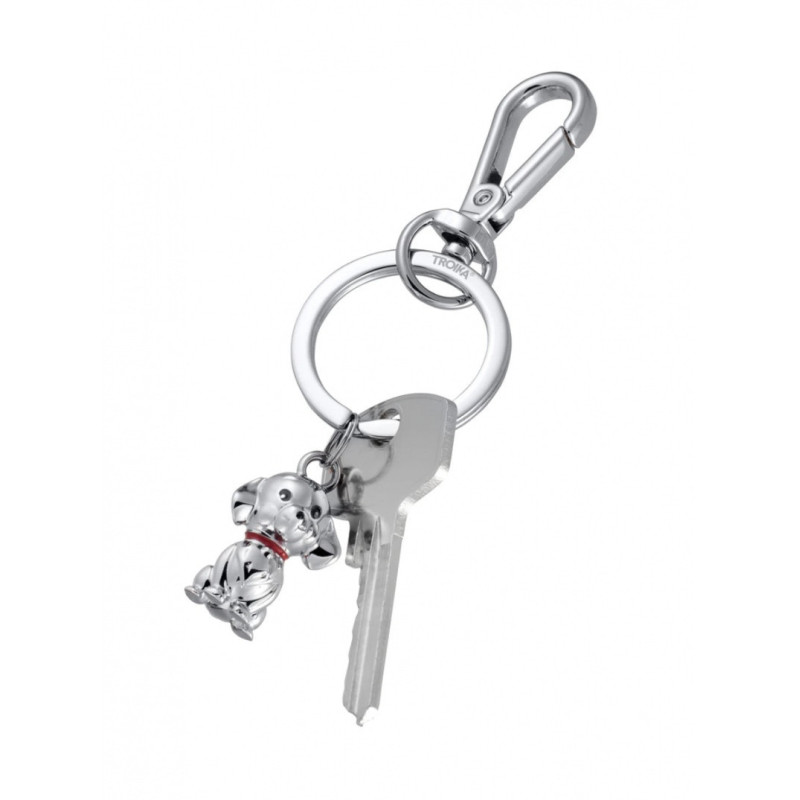 Brelok TROIKA Tiny Puppy, metal, srebrny
