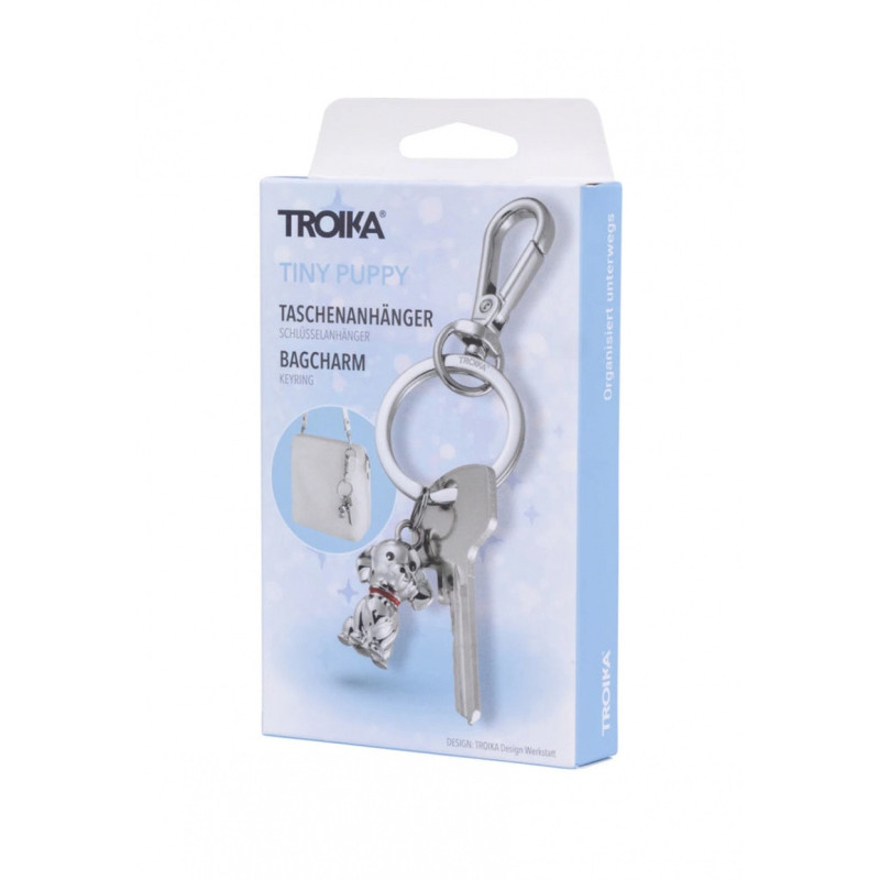 Brelok TROIKA Tiny Puppy, metal, srebrny