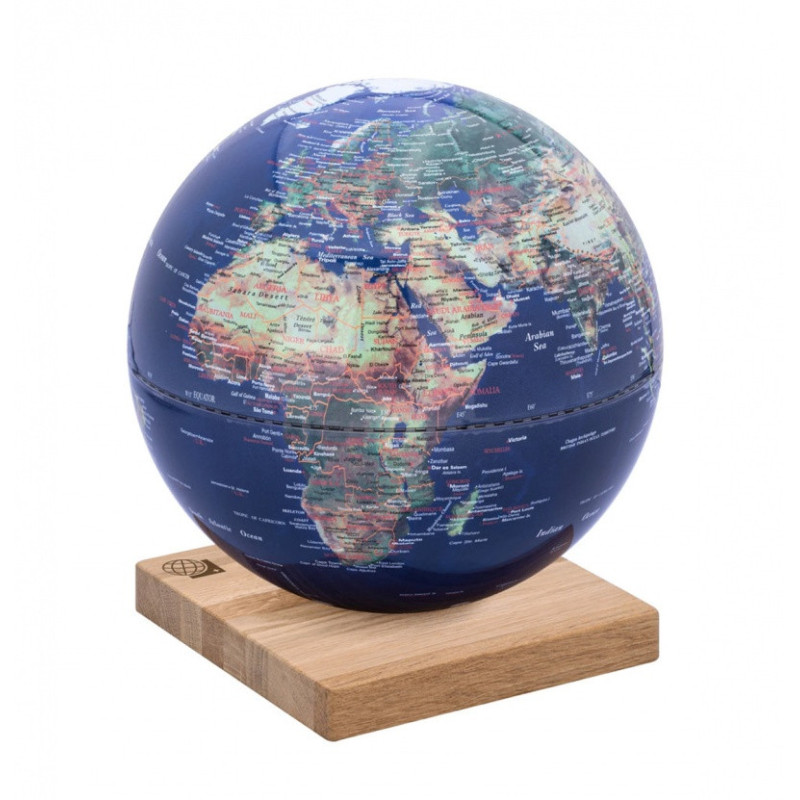 Globus TROIKA Explorer 360, śr. 25 cm, dębowa podstawa, fizyczny, granatowy