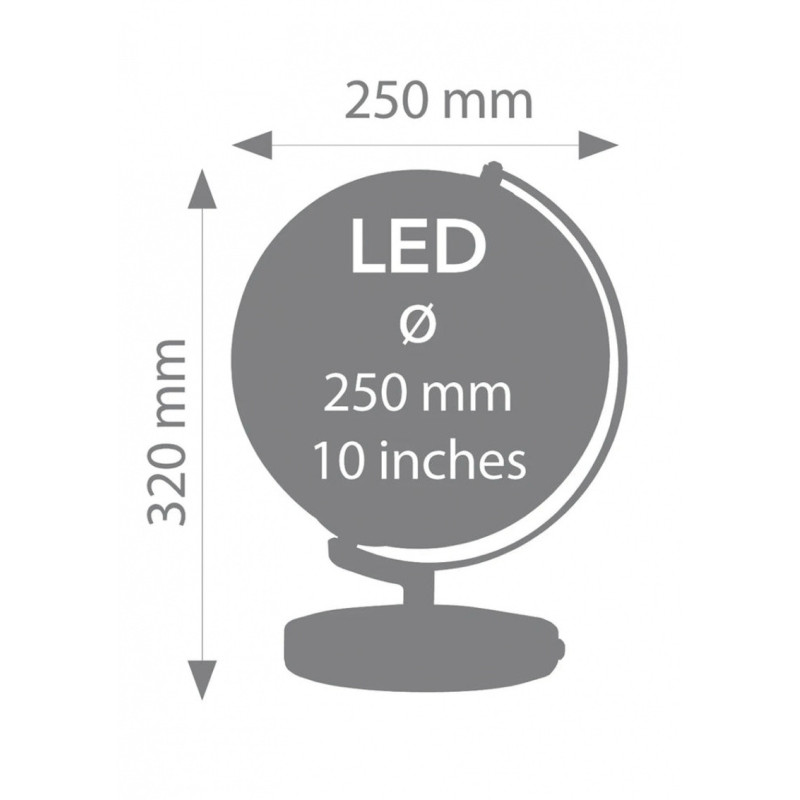 Globus TROIKA Terra Light, śr. 25 cm, oświetlenie, błyszczący, niebiesko-zielony