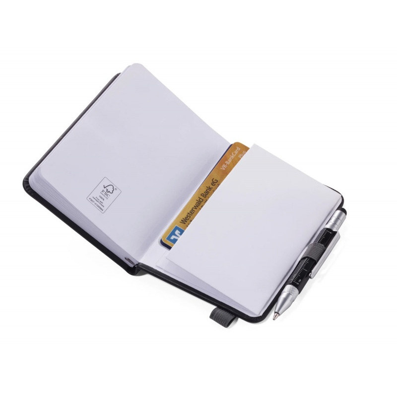 Notes A7 z długopisem TROIKA Lilipad + Liliput, czarny