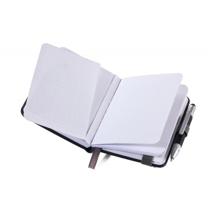 Notes A7 z długopisem TROIKA Lilipad + Liliput, czarny