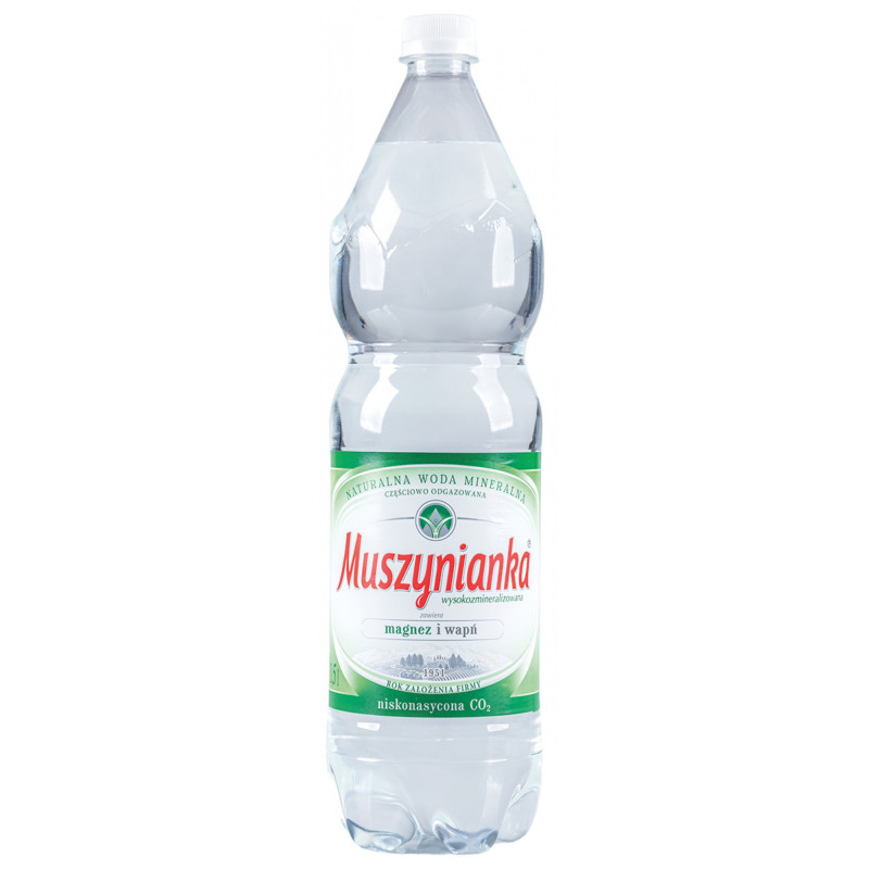 Woda MUSZYNIANKA, niegazowana, 1,5l, kaucja