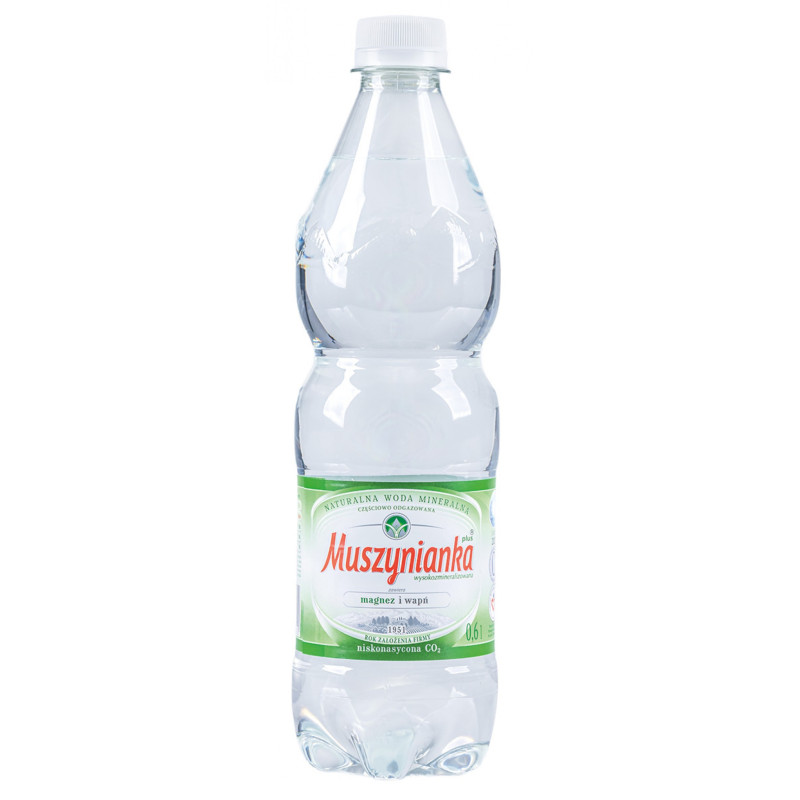 Woda MUSZYNIANKA, niegazowana, 0,6l, kaucja