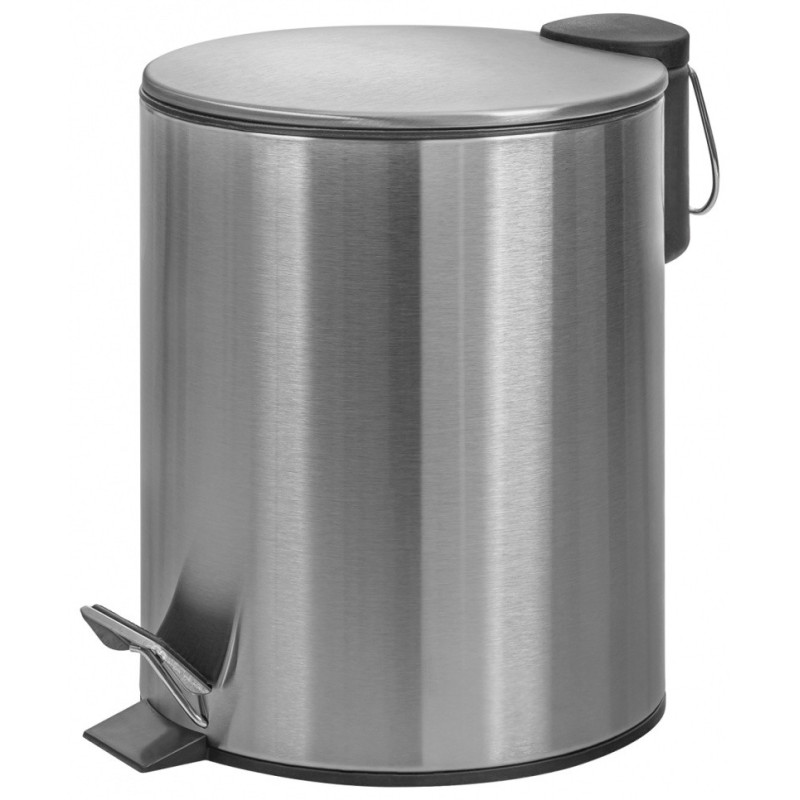 Kosz ze stopką Donau Home Modern, wolnoopadający, 5l, srebrny mat