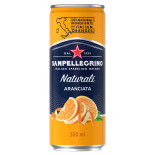 Napój Aranciata SANPELLEGRINO, delikatny gaz, puszka, 0,33l, kaucja