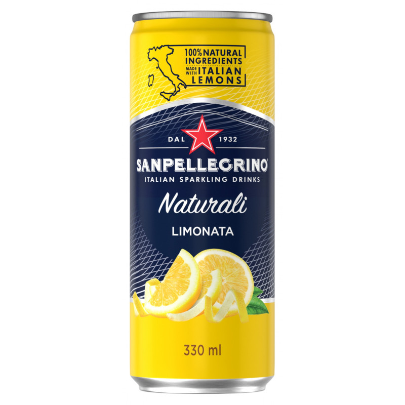 Napój Limonata SANPELLEGRINO, delikatny gaz, puszka, 0,33l, kaucja