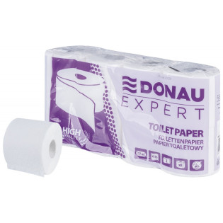 Papier toaletowy celulozowy DONAU EXPERT, 2-warstwowy, 155 listków, 8szt., biały