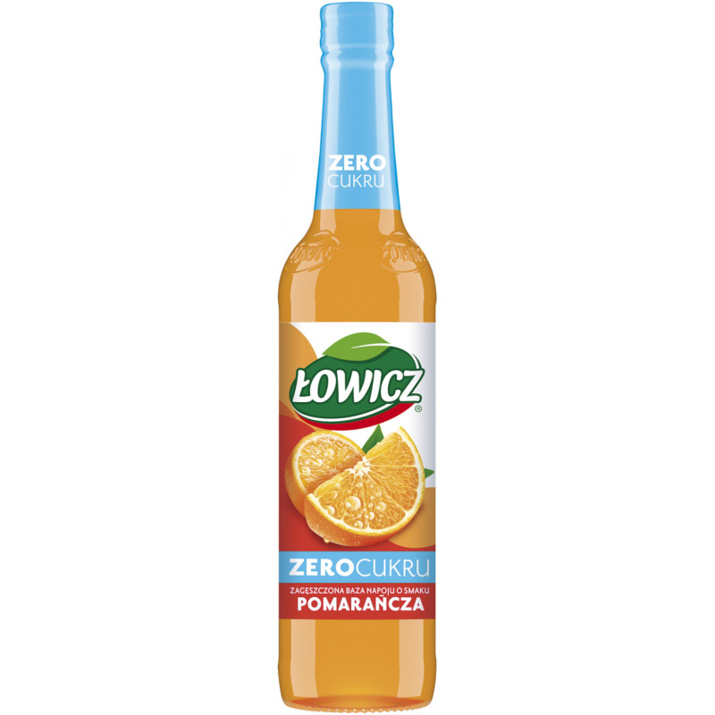 Syrop owocowy ŁOWICZ, pomarańczowy zero, 400ml