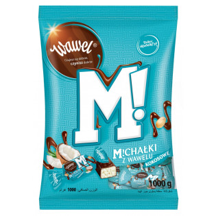 Cukierki czekoladowe WAWEL, Michałki Zamkowe, kokosowe, 1kg