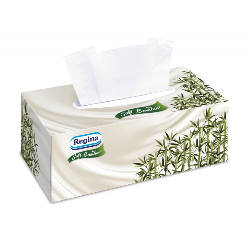 Chusteczki kosmetyczne REGINA Soft Bamboo, 4-warstwowe, 96 szt., białe