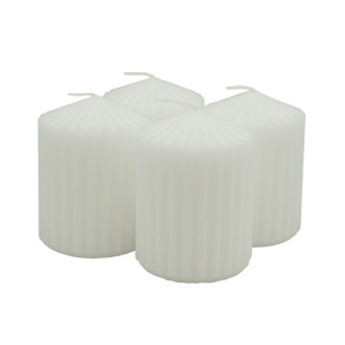 Świeca słupek ryflowana DONAU HOME Standard, 60x80mm, 4 szt., biała