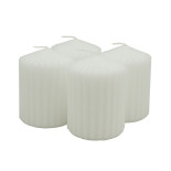 Świeca słupek ryflowana DONAU HOME Standard, 60x80mm, 4 szt., biała