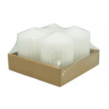 Świeca słupek ryflowana DONAU HOME Standard, 60x80mm, 4 szt., biała