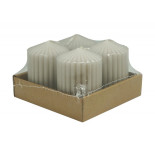 Świeca słupek ryflowana DONAU HOME Standard, 60x80mm, 4 szt., jasnoszara