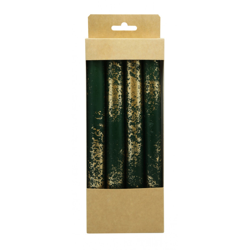 Świeca stołowa DONAU HOME Aura, 22x240mm, 4 szt., zielona