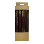 Świeca stołowa DONAU HOME Aura, 22x240mm, 4 szt., bordowa