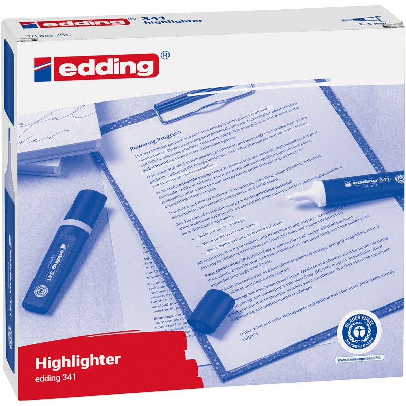 Zakreślacz e-341 EDDING, 2-5mm, żółty