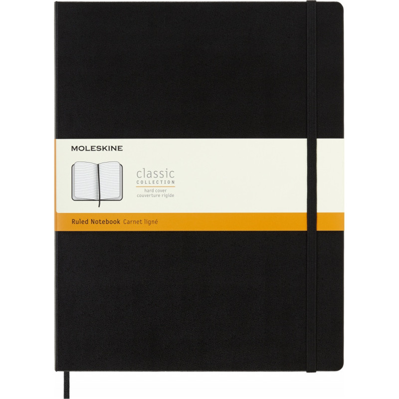Notes MOLESKINE Classic, XXL, 21,6x27,9cm, w linie, twarda oprawa, czarny, 192 strony