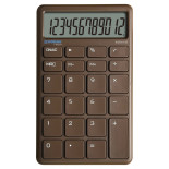 Kalkulator biurowy DONAU TECH, 12-cyfr. wyświetlacz, funkcja pierw., wym. 137x84 mm, brązowy
