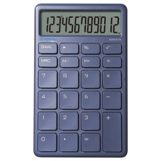 Kalkulator biurowy DONAU TECH, 12-cyfr. wyświetlacz, funkcja pierw., wym. 137x84 mm, granatowy