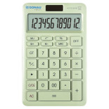 Kalkulator biurowy DONAU TECH, 12-cyfr. wyświetlacz, funkcja pierw., GT, wym. 166x104 mm, zielony