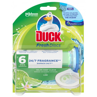Krążki żelowe do toalet DUCK Fresh Discs Lime, z uchwytem, 6szt.