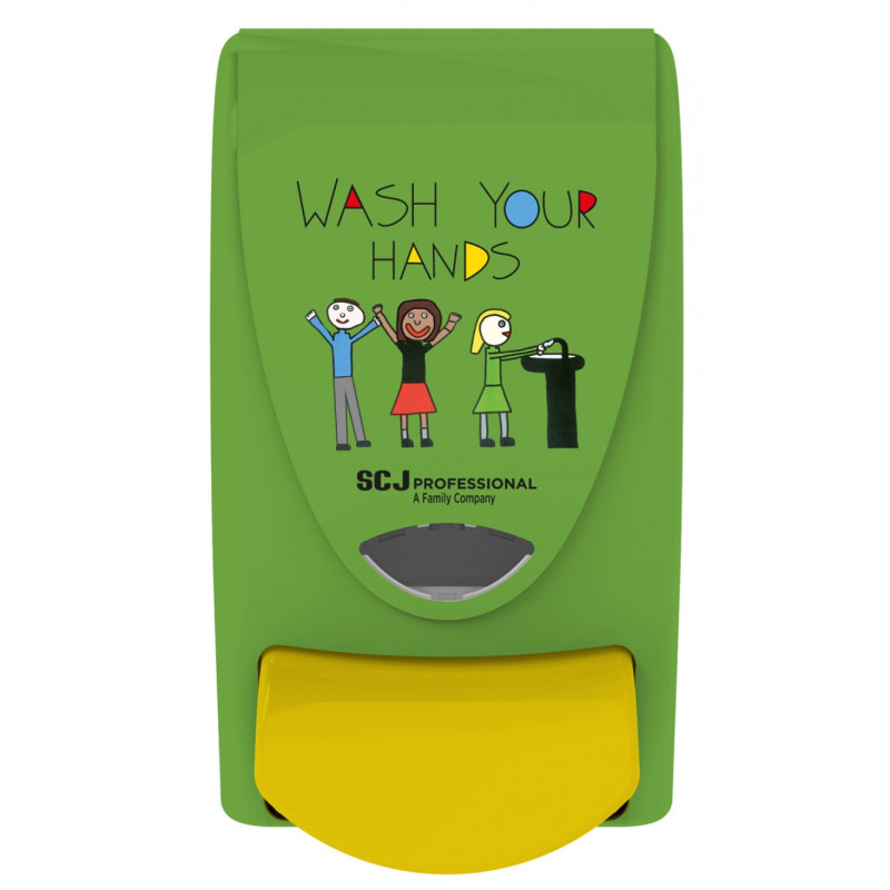 Dozownik do mydła w pianie DEB Kids Wash Your Hands, 1l, zielono-żółty