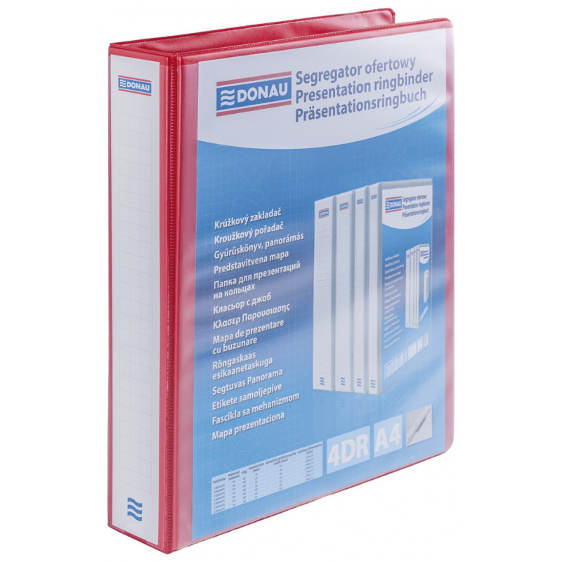 Segregator ofertowy DONAU, PP, A4/4RD/30, czerwony
