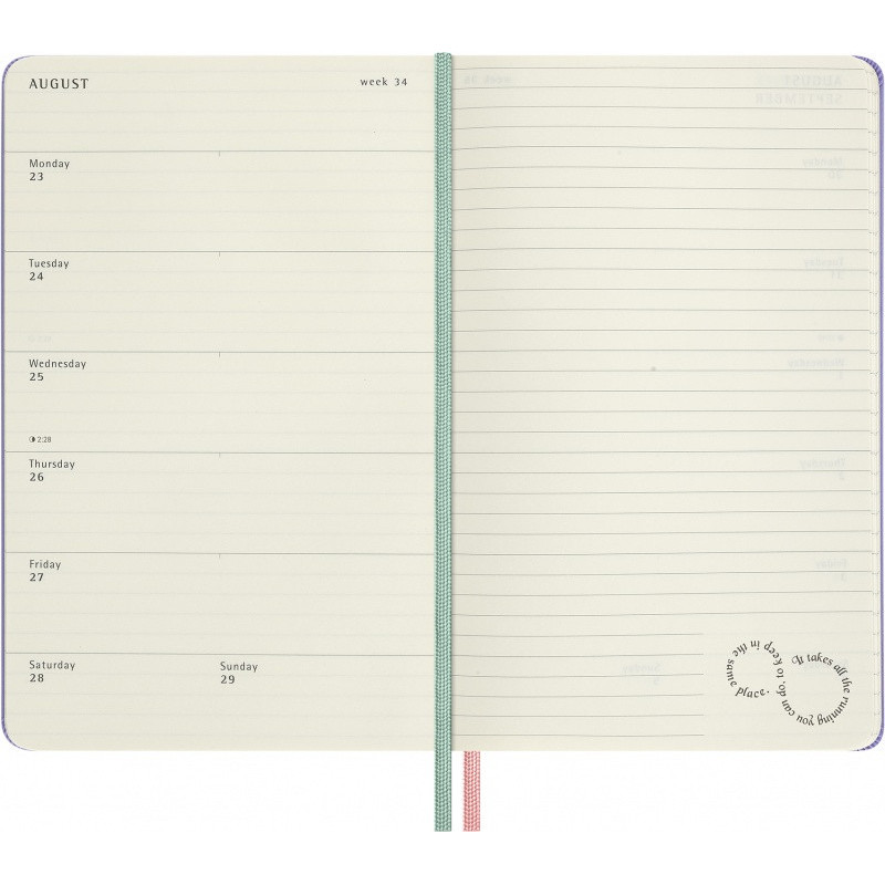 Kalendarz tygodniowy MOLESKINE 2026 Alice, 18M, L, 13x21cm