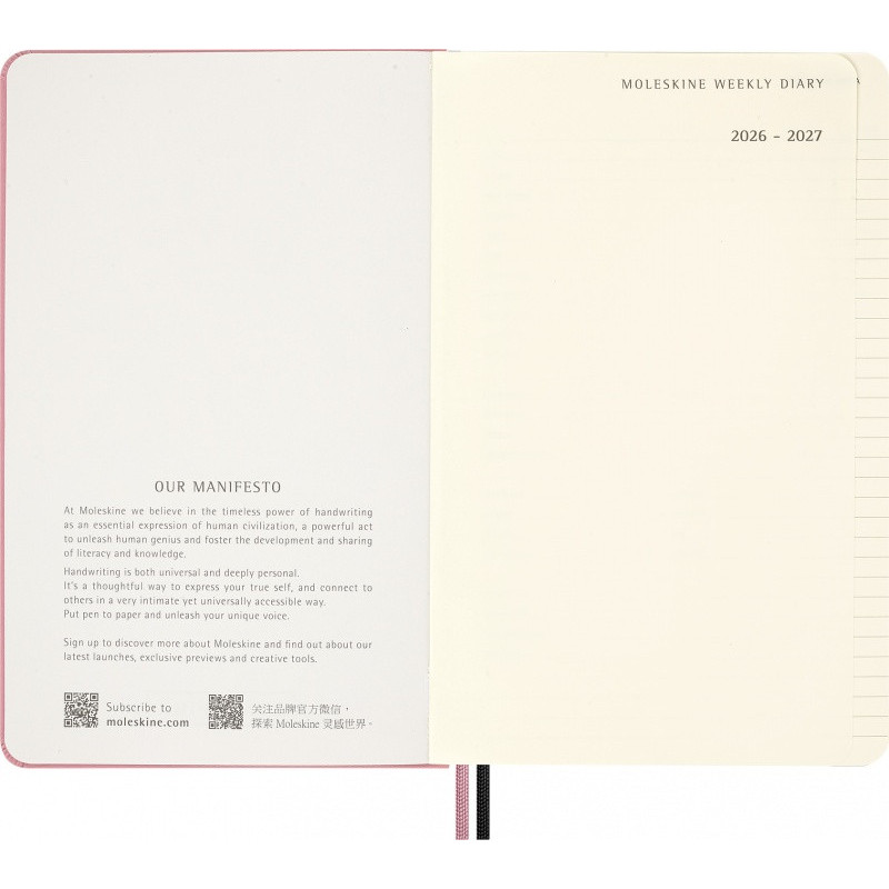 Kalendarz tygodniowy MOLESKINE 2026 Blackpink, 18M, L, 13x21cm