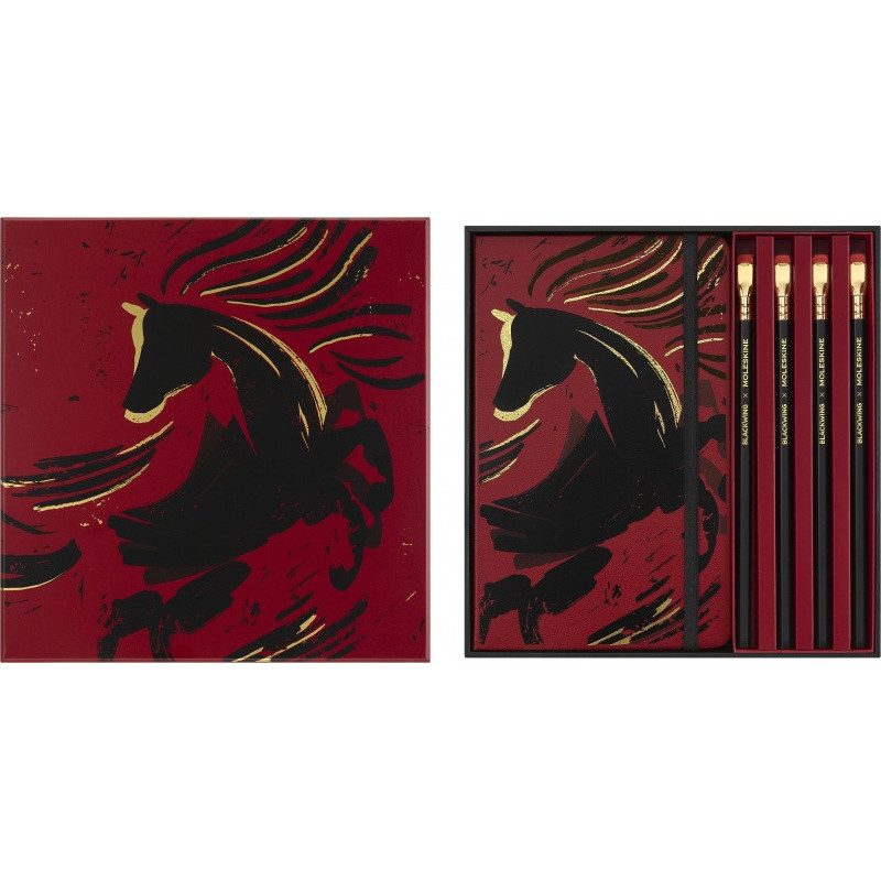 Zestaw MOLESKINE 2026 Horse: notes L w linie + Woodcut + ołówek Blackwing