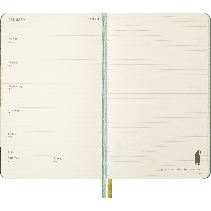 Kalendarz tygodniowy MOLESKINE 2026 Lord of the Rings, 18M, L, 13x21cm