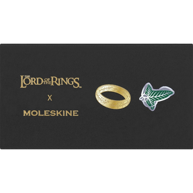 Zestaw 2 przypinek MOLESKINE 2026 LOTR, Pierścień i Liść