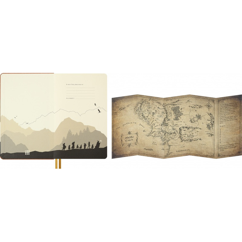 Zestaw MOLESKINE 2026 LOTR: notes 13x21cm + zeszyt Cahier L + 2 ołówki + box