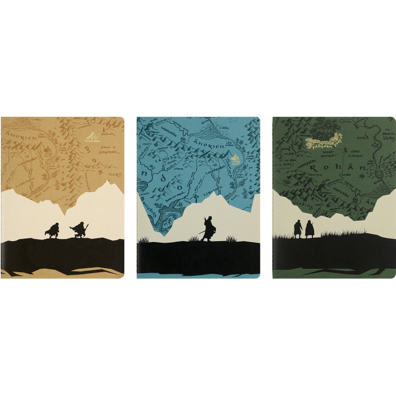 Zestaw 3 zeszytów MOLESKINE Cahier 2026 LOTR, XL, 19x25cm