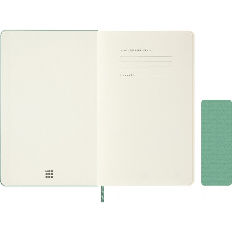 Notes MOLESKINE 2026, L, 13x21cm, gładki, twarda oprawa, Sage Green